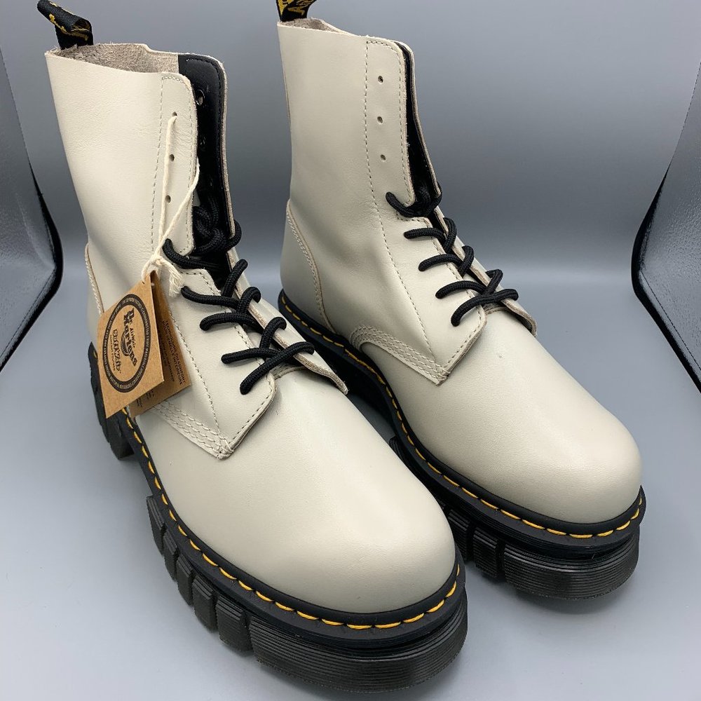 Dr. Martens Audrick Nappa Leather Platform Lace Up Boots